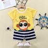 2023 Summer Cotton Children's Short Sleeve T-shirt Set Baby Short Sleeve Shorts Two-piece Set