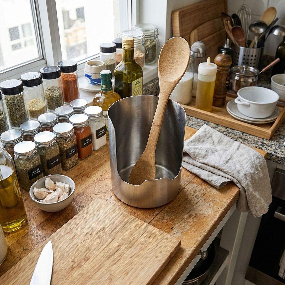 Stable Spatula Holder Easy To Clean Pot Lid Storage Rack Multifunctional Soup Spoon Rack Cooking