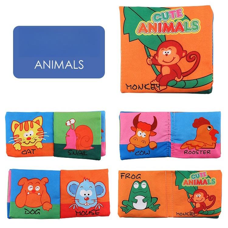 Soft Cloth Baby Book Toy Colorful Fabric Baby Learning Book Early Educational Toy Gift for Babies
