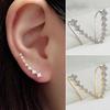 Women's Line Rhinestones Zircon Earrings Ear Hook Clip Stud Jewelry