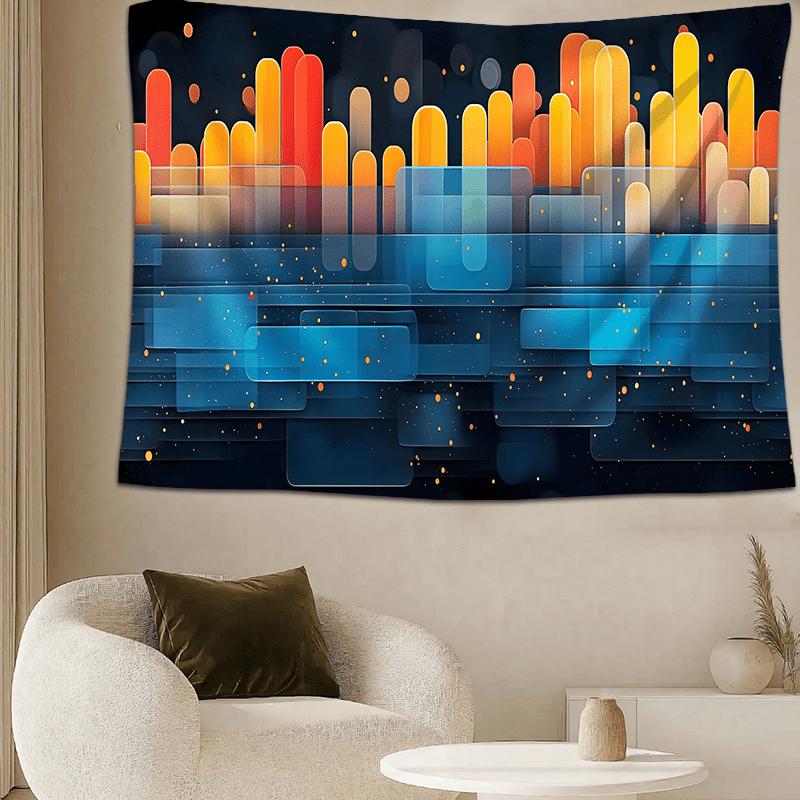 VIKAMA Кибер Абстрактный Городской Пейзаж Гобелен Художественный Фон Для Квартиры Студии Прямых Трансляций Современное Украшение Пространства