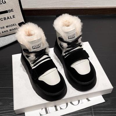 Модные новые ботинки на платформе с высоким каблуком, женские хлопковые ботинки 2025 года, модные ботильоны на зиму, теплые, короткие, плюшевые, Zapatos Mujer