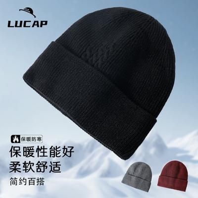 Вязаная шапка мужская осенне-зимняя универсальная жаккардовая для большого обхвата головы теплая модная универсальная утолщенная шерстяная шапка