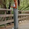 Lady Jumpsuit Collarless Spaghetti Strap Backless Sleeveless Loose Wide Leg Full Length Overalls Casual Daily Wear Outfit