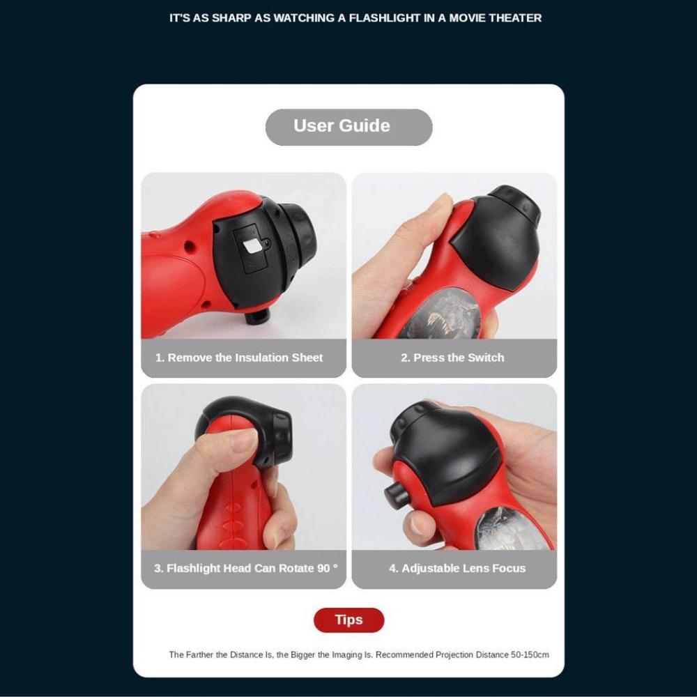 Детский светодиодный фонарик в стиле динозавра с героями мультфильмов, проектор, фонарик, ночник, детская игрушка