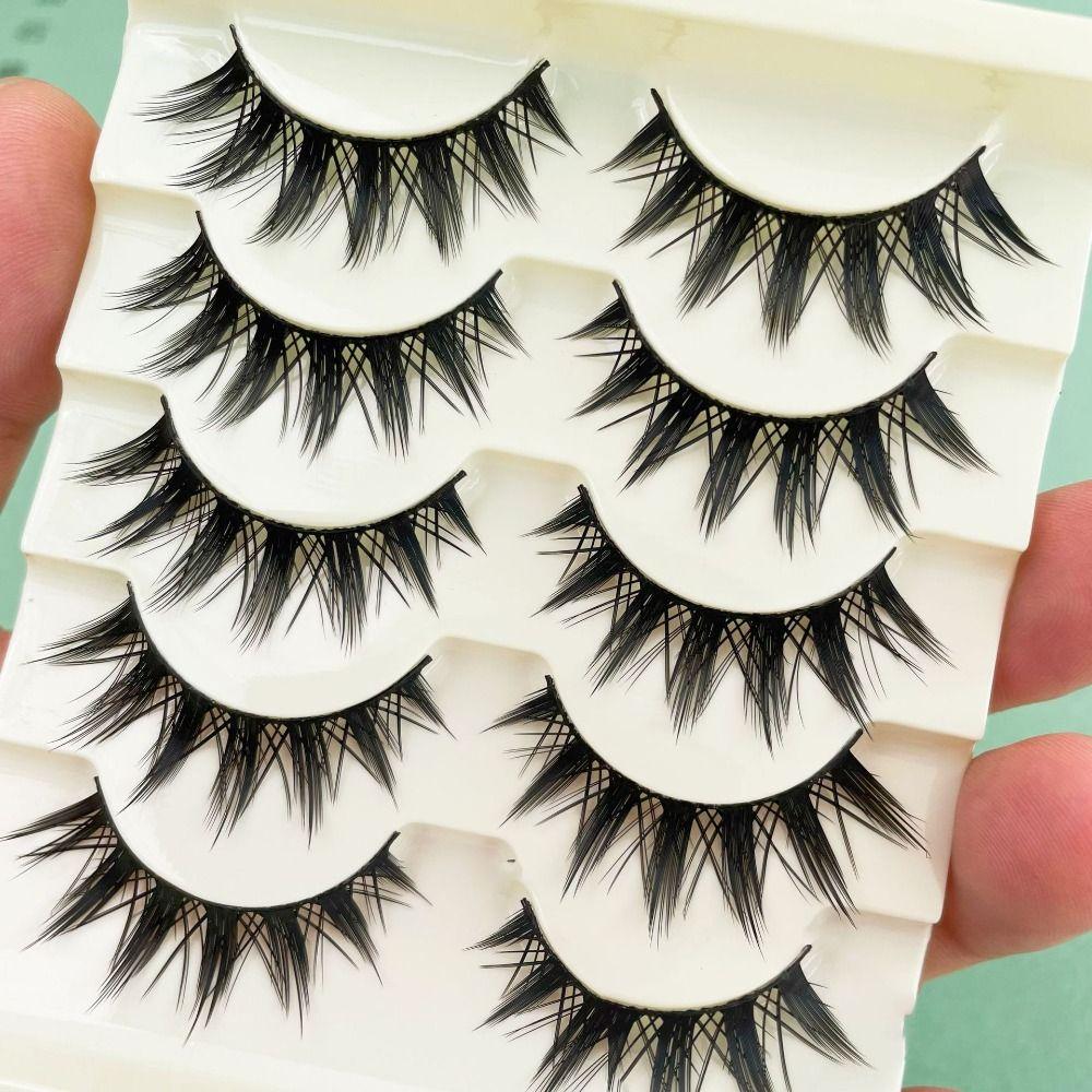 Handmade False Eyelashes Wispy Fluffy 3D Messy Fake Lashes Eye Makeup Tools