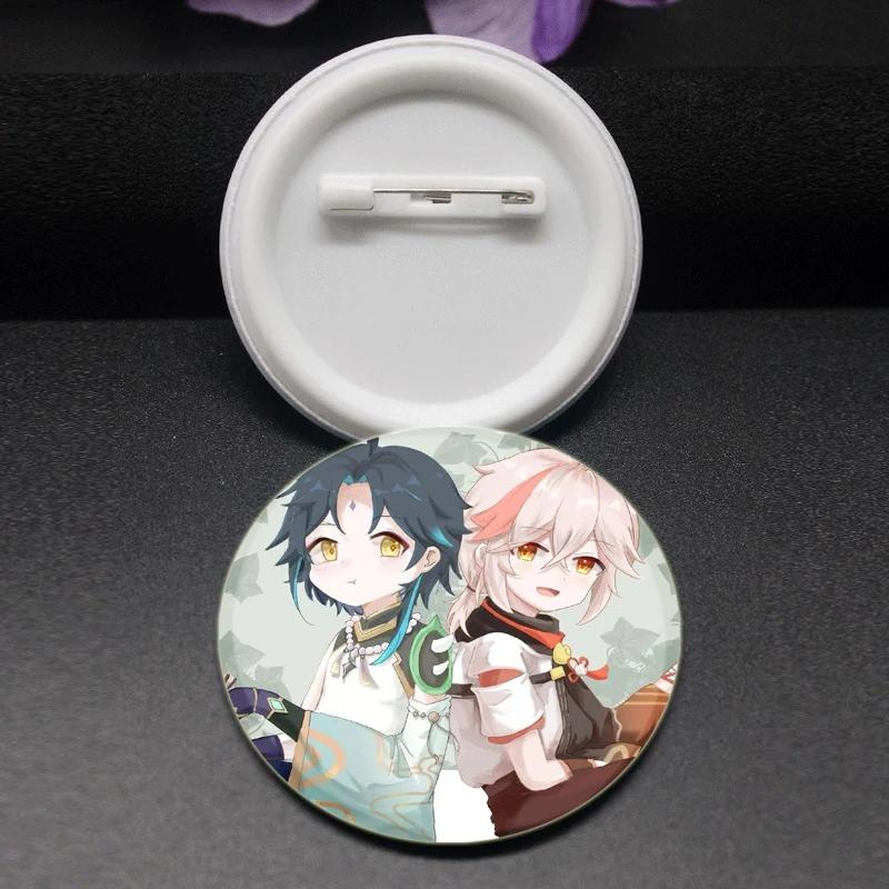 32/44/58mm Genshin Impact Badges Cute Game Anime Lapel Pins 32/44/58mm Round Broochs for Backpack Clothes Accessories Fan Jewelry Gifts