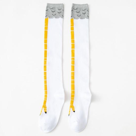 1 пара женских чулок с забавным принтом куриных лапок, одинаковых цветов, длиной до колена, эластичные, противоскользящие, мягкие, теплые, подарок на День Святого Валентина, женский зимний подарок