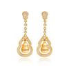 Brushed Gold Gourd Earrings, Earrings, Earrings, National Style New Chinese Jewelry Women, Noble Diamond-set Jewelry