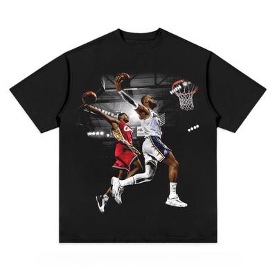 American Vintage James Dunk Top Футболка Летняя Мужская Хлопковая Футболка Мужская и Женская Футболка с Коротким Рукавом Y2K Повседневный Спортивный Комфортный Топ