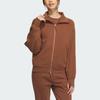 Adidas Маленькая флисовая куртка с логотипом на молнии, женская верхняя одежда, коричневая IX6794