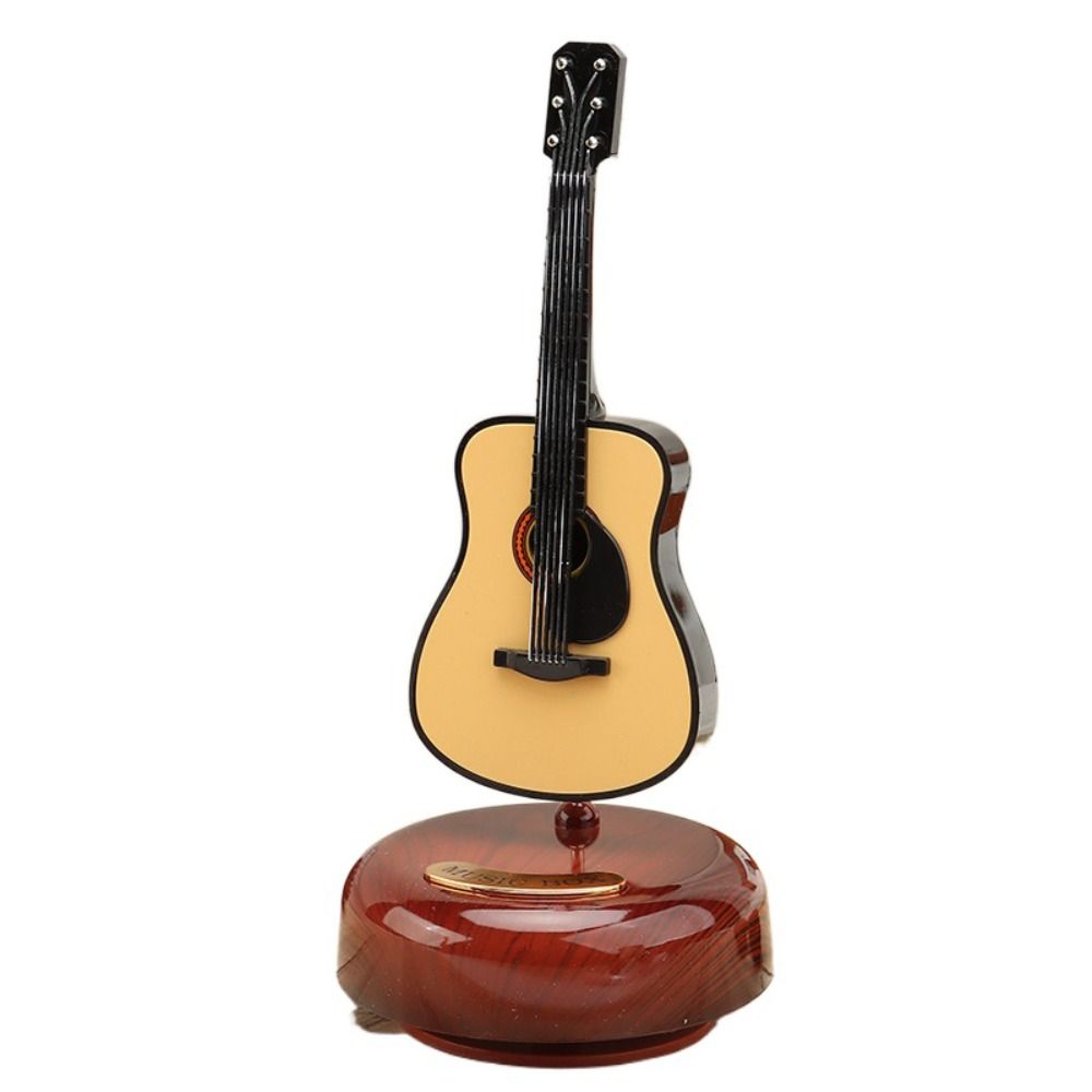 Скандинавская вращающаяся музыкальная шкатулка, имитация гитары, модель, украшения, музыкальный инструмент, шкатулка для дома, декор