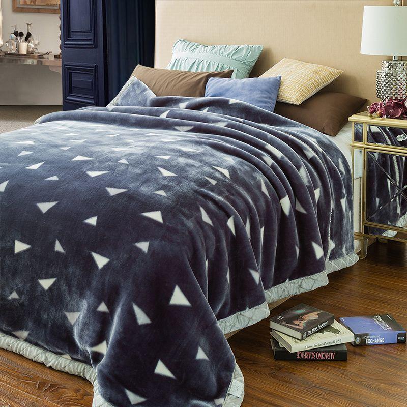 Raschel Warm Thick Blanket Double Layered Winter Coral Fleece Blanket Student Dorm Soft Bed Sheet Queen Sized Comfortable Quilt