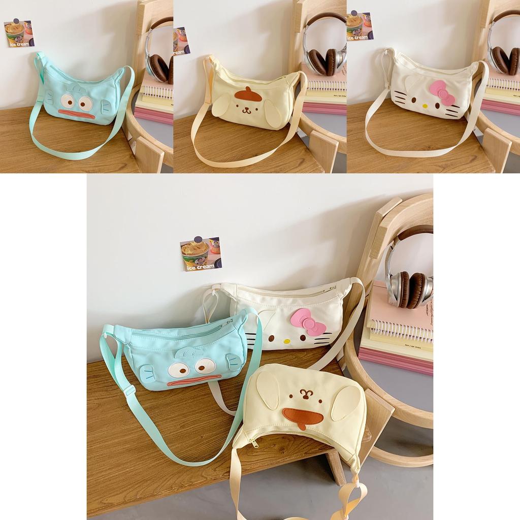 Hello Kitty Animal Pattern Single Shoulder Bag Made Of Nylon Lightweight For Teens