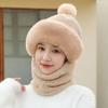 Winter Women's Hat with Plush Hickened Cycling Windproof Cold Proof Scarf Mask Integrated Warm Ear Protection and Headband Hat