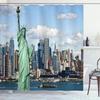 Занавеска для душа в Нью-Йорке Liberty in NYC Harbor Urban City Знаменитая культурная достопримечательность Картина Водонепроницаемая ткань Комплект занавесок для ванной комнаты
