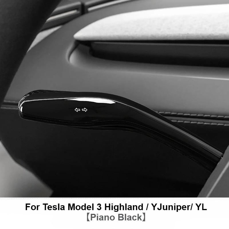 Clip-on Steering Column Shift Stalk Decor Cover For Tesla Model Y Juniper ModelYL Model3 Highland Decorative Shell White Carbon