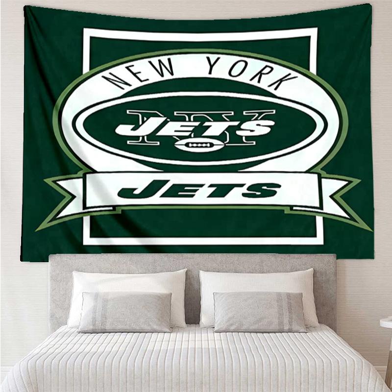 New York Jets logo Tapestry for Bedroom Aesthetic Classroom Tapestries Wall Hanging for Living Room Dorm Office,Ideal Creative Gift