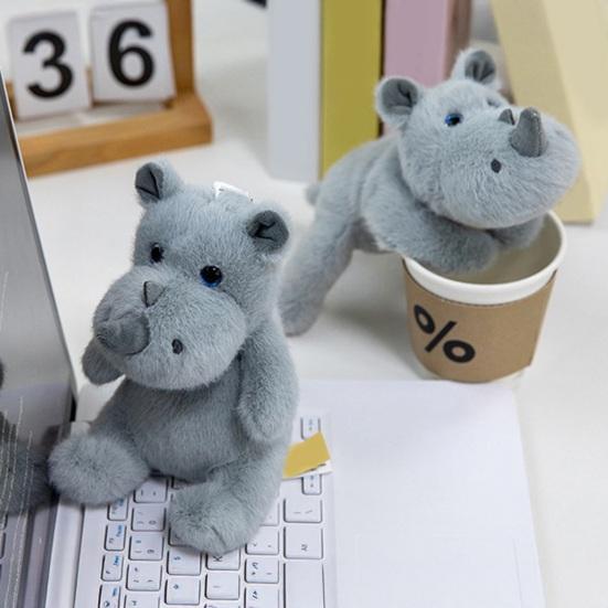 Plush Pendant Wrist Guard Rhino Design Soft Velvet Ergonomic Wrist Support Fluffy Typing Pad Bag Charm