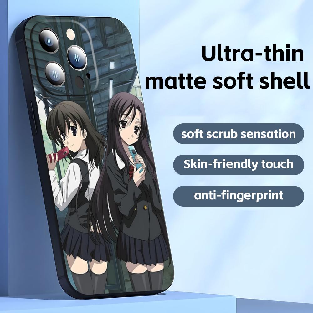 Classic anime School Days Phone Case For iPhone 16 16e 15 14 13 12 11 Plus Mini Pro Max Soft black Shockproof Cover
