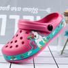 TWINFLAMES New Kids Unicorn Dinosaur Garden Shoes Beach Flat Sandals Slippers Child Sandals Anti Skid Slipper Summer Hole Shoes