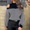 Women's Fashion Casual Fall Winter Stripe Print Long Sleeve Half Turtleneck Sweaters