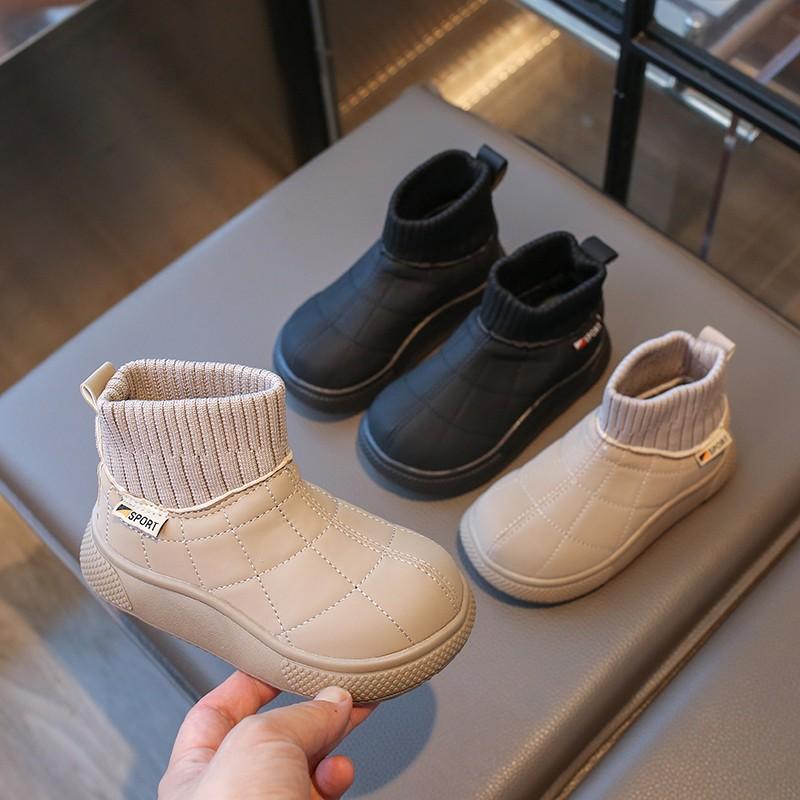 Зимние новые модные повседневные детские кроссовки простые толстые стильные универсальные туфли для девочек удобные теплые туфли для мальчиков на толстой подошве из хлопка