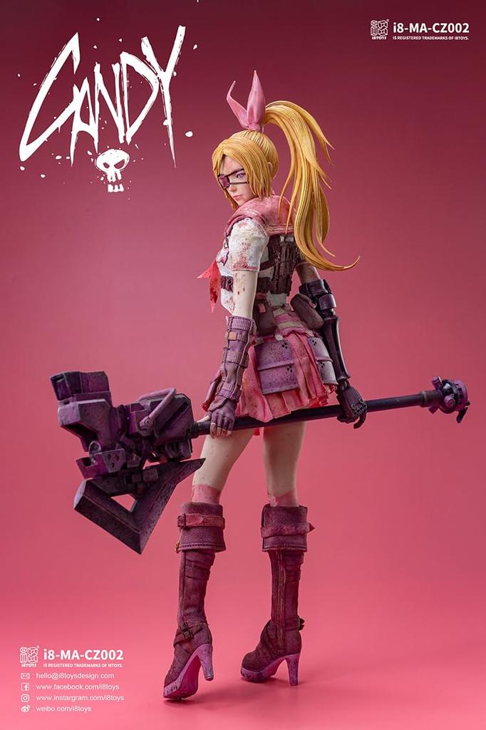 I8TOYS X NOISY I8 MA CZ002 Candy Damaged Scale and Metal Painted Movable Figure "CRAZY Version" 1/6 Cloth, PVC, Silicone,