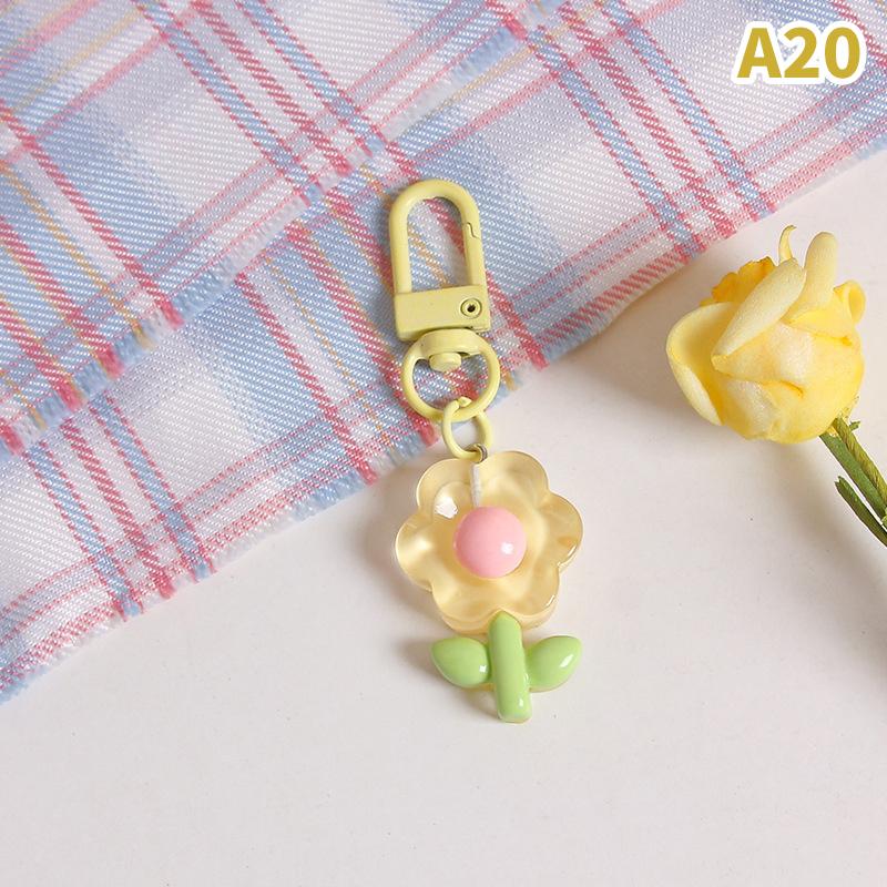 Корейский стиль конфетный цвет тюльпан цветок кулон брелок сумка украшения наушники чехол украшения автомобиль ключи аксессуары