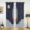 Космические шторы с ракетами для спальни, гостиной, драпировки для кухни, занавеска для окна в детскую комнату, современный домашний декор