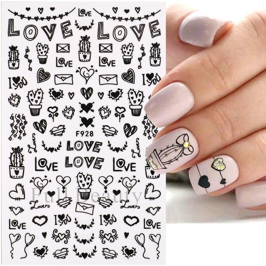 Nail Sticker 3D Liner Dark Butterfly Skull Flower Transfer Beautiful Decals Decoration Nail Art Accessories DIY Design