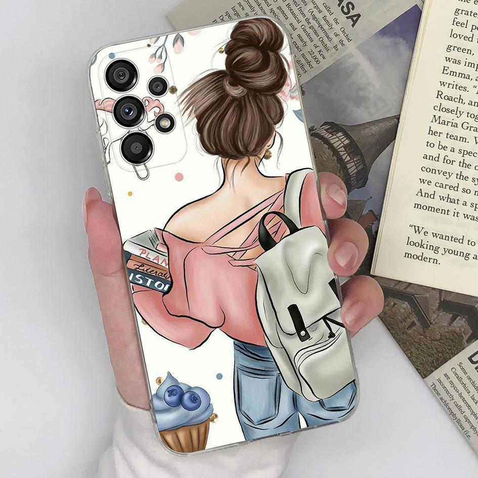 Чехол для телефона Samsung Galaxy F12 F13 F22 F23 A52 A23 A33 A72 A10, модный защитный мягкий силиконовый чехол для девочек для Samsung C5 7 8 9, бамперы для телефонов