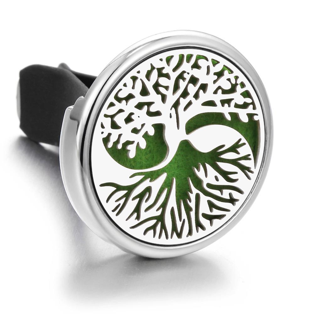 Stainless Steel Hollow Car Bracket Car Aromatherapy Trend Clip Life Tree Car Aromatherapy Clip Perfume Dispenser