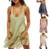 Women Lace Flowy Dress Sleeveless Backless Low Cut Slip Dress A Line Short Dress Boho Sundress
