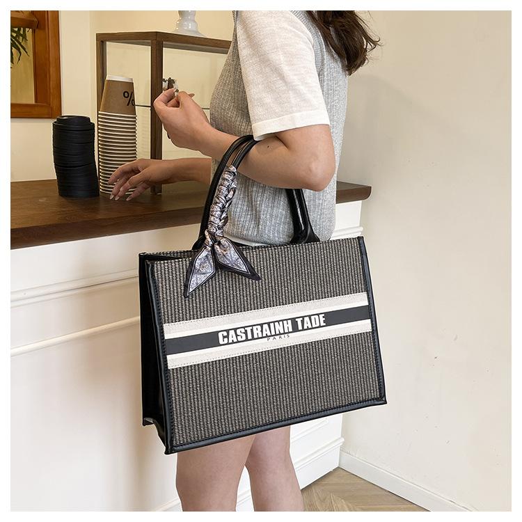 Сумка Ручная Клатч Женская Сумка Новая Мода Ретро Принт Буквами Большая Вместимость Женская Сумка через Плечо Тоут