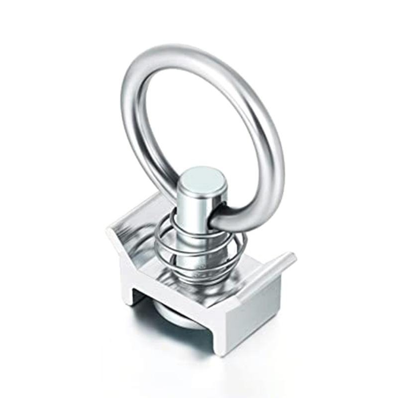 Одинарное крепление-шпилька для L-трека, грузоподъемность 4000 фунтов, с круглым кольцом из нержавеющей стали, алюминиевый зажим, для контроля груза в авиации