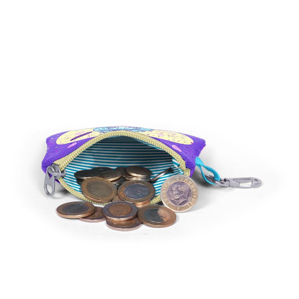 coral high Kids Purple Pink Anime Girl Patterned Coin Purse 21835