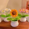Hand Knitted Crochet Flower Doll Potted Plant Handmade Sunflower Potato Doll Artificial Flower Forget-me-not Wool Knitting Doll