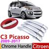 Для Citroen C3 Picasso 2009 2010 2011 2012 2013 2014 2015 2016 2017 Хромированная Накладка на Ручку Двери Наклейки Антикоррозийные Аксессуары