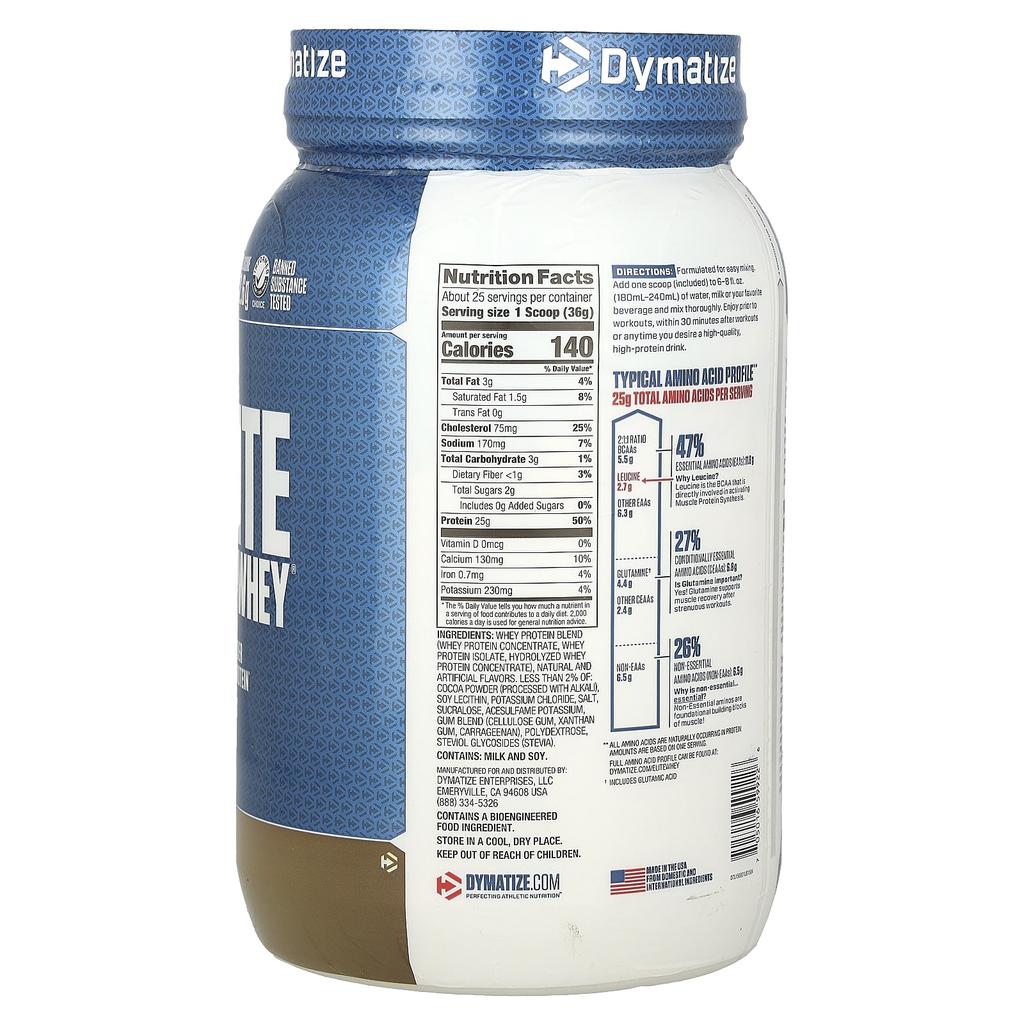 Dymatize Elite 100% Whey Protein Powder, Cookies & Cream, 2 Lbs (907 G)