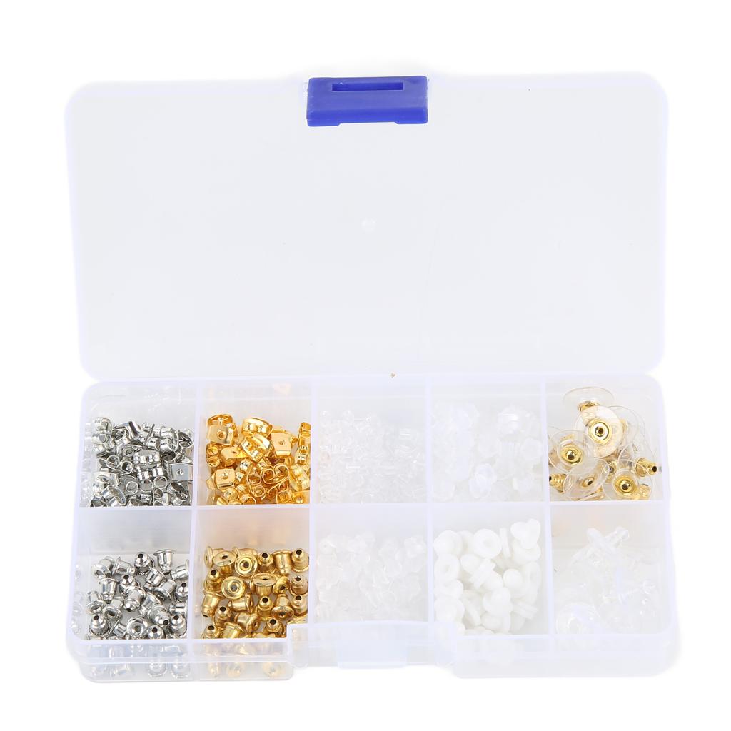 530pcs Earring Backs Alloy Silicone Plastic Material DIY Making Easy Replaceable Jewelry