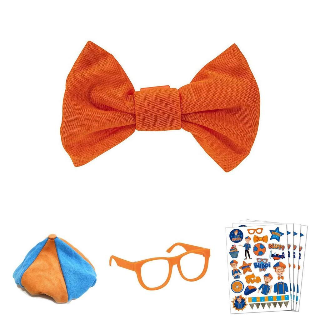 Костюм для переодевания «Будь как Блиппи» с регулируемыми ярко-оранжевыми подтяжками и шляпой