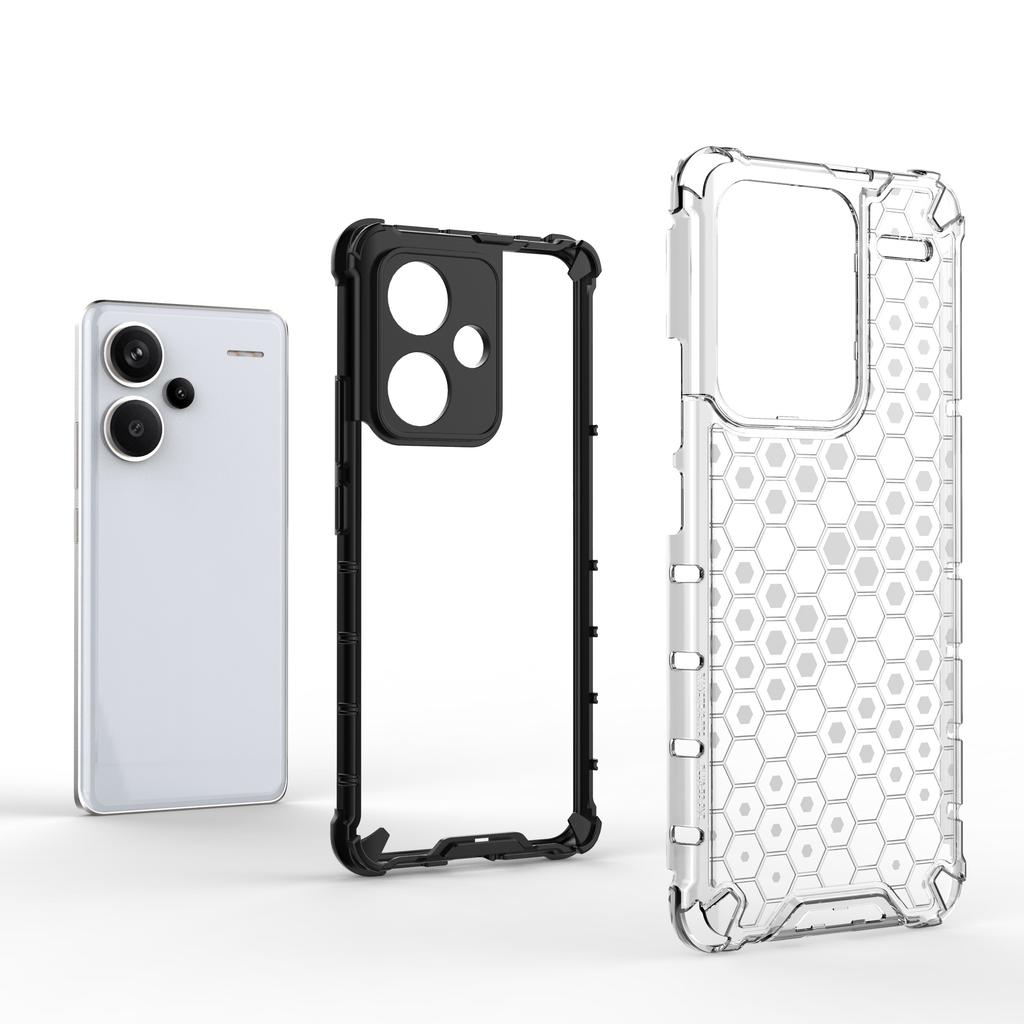 For Xiaomi Redmi Note 13 Pro+ 5G Case PC+TPU Phone Cover Honeycomb Design