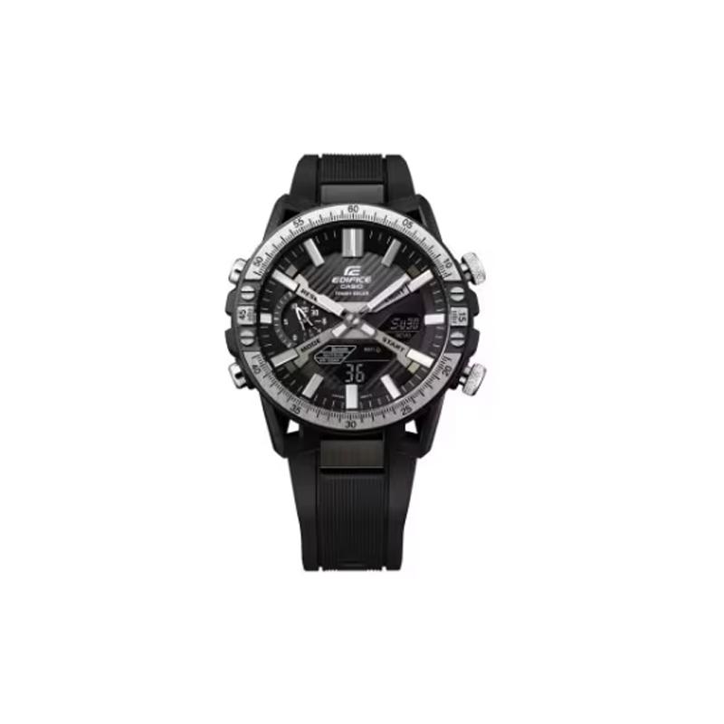 Casio EDIFICE 100 метров водонепроницаемые солнечные кварцевые часы с ремешком из смолы мужские черным циферблатом ECB-2000YTP-1AJF