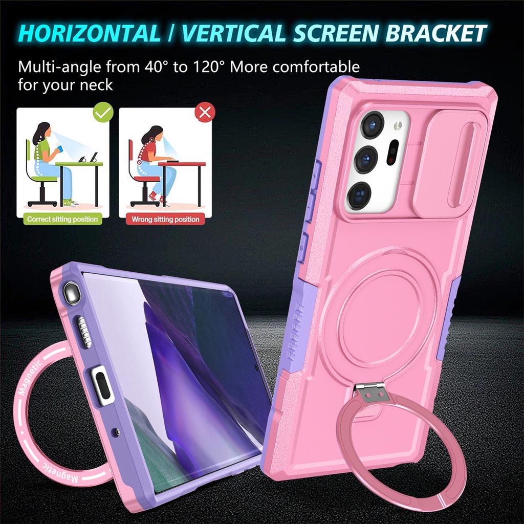 Магнитный чехол MagSafe с металлическим кольцом для Samsung Galaxy S24 S23 S22 S21 Plus PLUG Ultra Magnetic Ring Подставка для объектива камеры Push Pull Защитная крышка для камеры