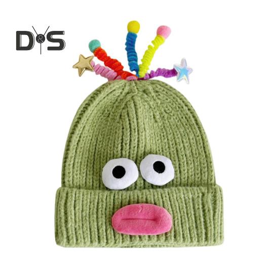 Мультяшная шерстяная шапка с выдвижными щупальцами, теплая вязаная шапочка для детей, реквизит для фотосъемки, головной убор для катания на лыжах, походов, термошапка для взрослых и подростков