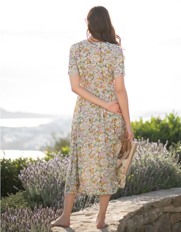 Повседневное платье для кормления грудью, для беременных, в стиле ретро, с цветочным принтом [Серафин], Платье, ТАМИКА, Женское,