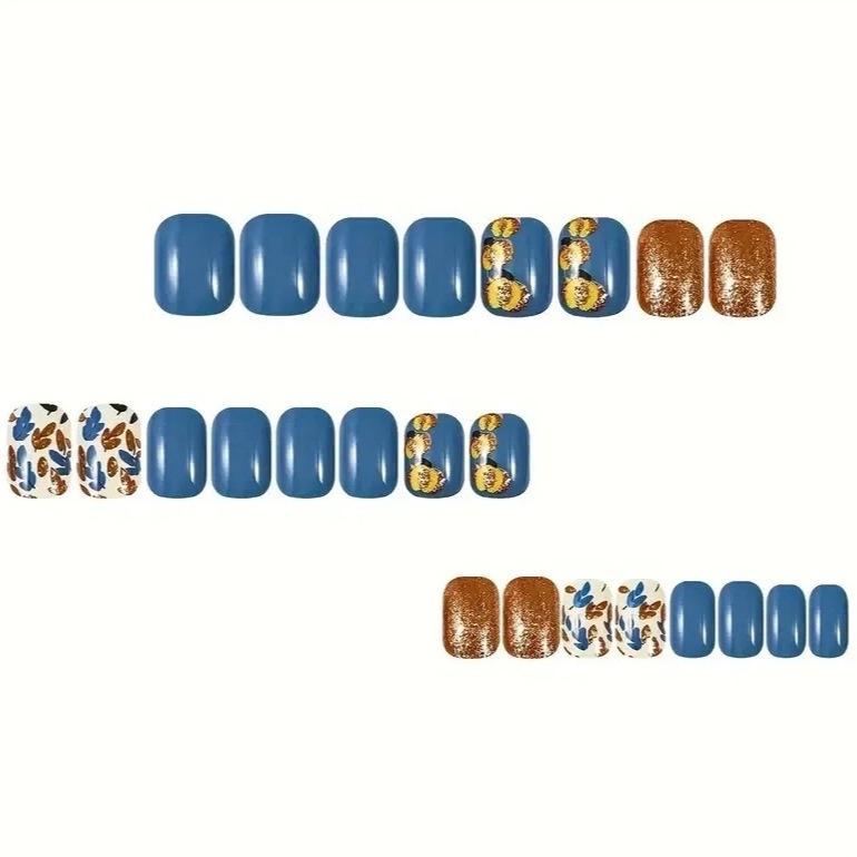 Pumpkin Leaves Thanksgiving Europe And America Wear Nail Ins Style Nail Pads Removable Fake Nail Pads