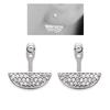 [P9669] - 'Sissi' Silver Lobe Contour Earrings In Silver-white (rhodium-plated)