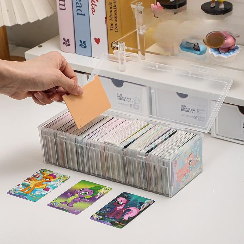 1PC Transparent Clamshell Game Card Storage Box Portable Board Game Organizer Plastic Card Storage Box